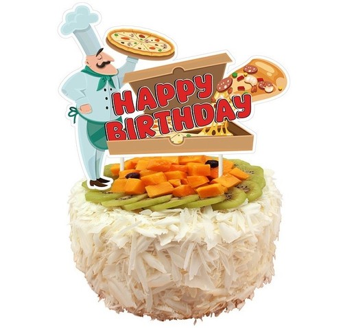 Pizza cake topper chef fast - pizza,