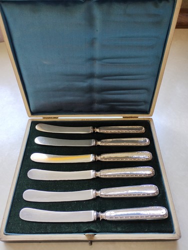 Antique cased set hallmarked - antique, 6