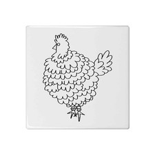 'Silkie Chicken' 108mm Square Ceramic Tile (TD00024902)
