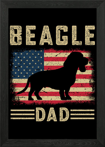 Beagle dad american - american, flag