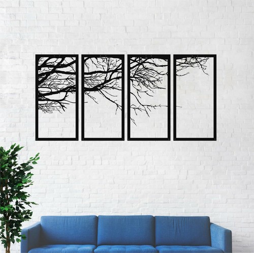 Metal tree branch wall art - metal,