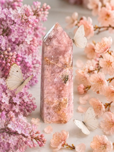 Apricot carnelian flower agate - flower,