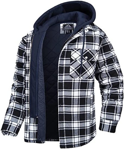 Men plaid hooded coat - men's,