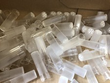 Tube or top? - 100 clear plastic tubes for art, craft, schools - charity recycle