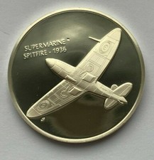 1976 HISTORY OF FLIGHT SILVER 1936 SUPERMARINE SPITFIRE MEDAL 