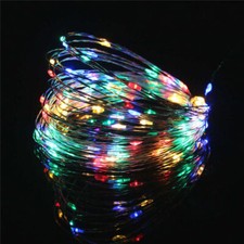 Small Micro 20-100 LED Fairy Lights String Battery Copper Sliver Wire Xmas Party