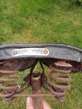 Middlemore Black Leather Bicycle Saddle Vintage Sprung Bike Seat