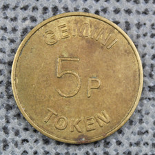 Token gemini five pence - 5p,