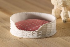 Dolls House Emporium, Pink & White Pet Bed, Dolls House Accessories, 1:12 Scale