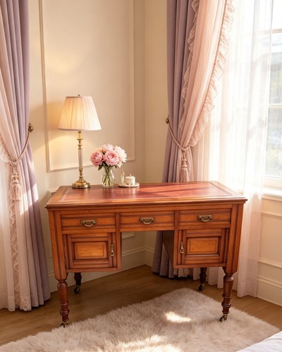 Desk edwardian solid wood - desk,