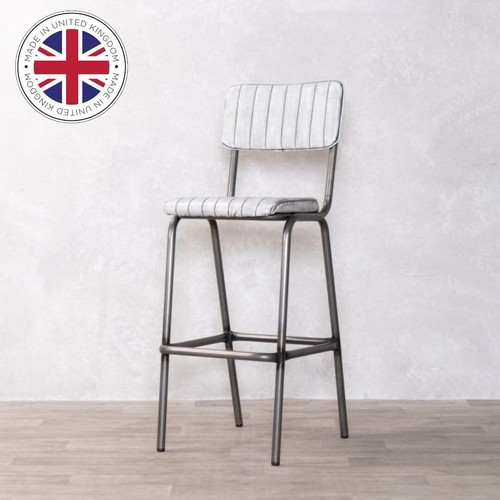 White faux leather bar - white,