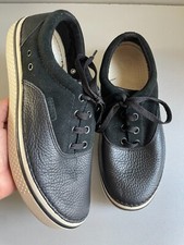 mens Crocs Hover black leather lace up trainers M8 uk 7 eur 41-42