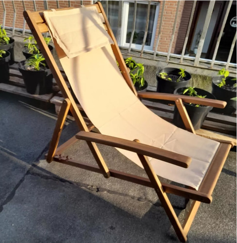 Wooden folding deck chair - wooden,