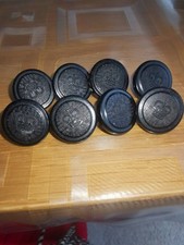 8 X Vintage Military crown bkack Buttons