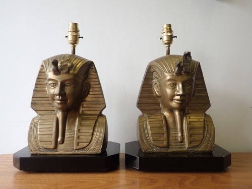 Pair tutankhamun brass - pair,