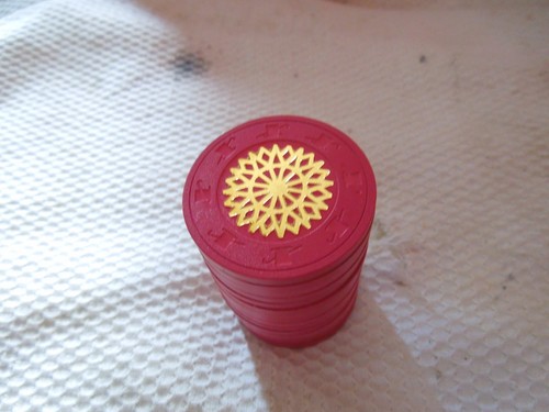 Paulson cherry poker chips - chips, lot