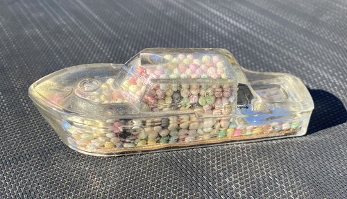 Vintage glass candy container - glass,
