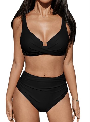 Cupshe black underwire bikini - black,