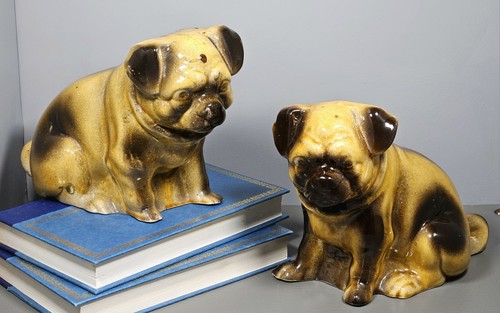 Vintage ceramic pug dog - ceramic,