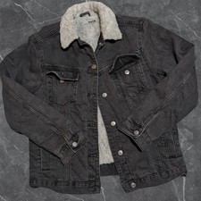 Topshop Moto Black Denim Borg