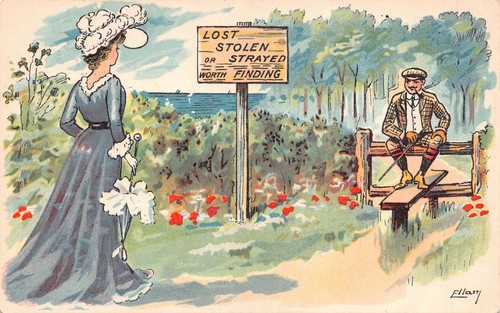 Postcard comic pretty girl - postcard,