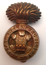 Royal Welsh Fusiliers WW1 Cap Badge. British Army. Slider to Rear..