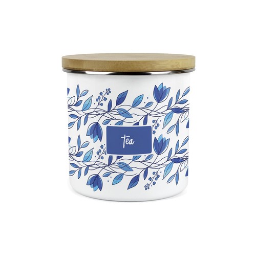 Blue petals tea canister - tea,