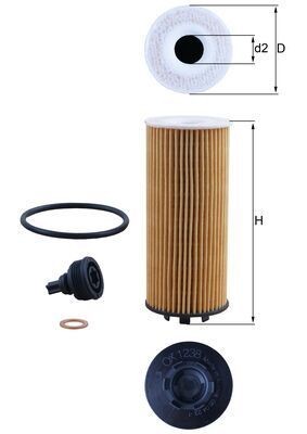 Oil filter ox1238d knecht - ox1238d,
