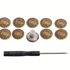 10pcs No-Sew Jeans Buttons