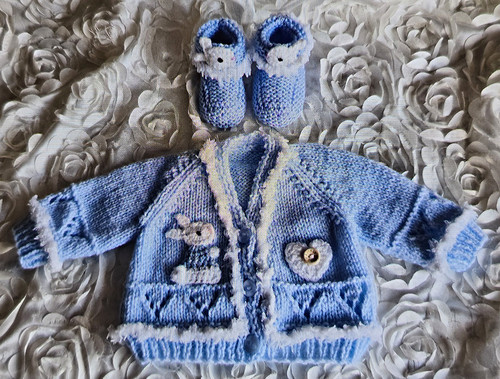 Handknitted baby bunny