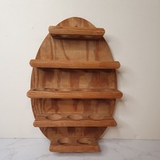Vintage Egg Shape Holder Wooden Rack Hanging Holds 14 Country Kitchen Farmhouse