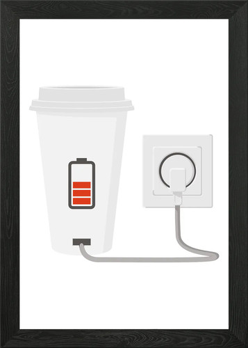 Coffee recharge framed wall - framed,