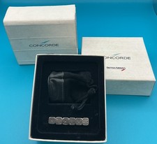BA Concorde Links of London Silver Plated Dice Collection In Leather Pouch Boxed