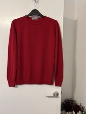 Ladies M&S Red Pure New Wool Jumper Size 12 Good Condition