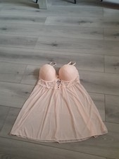 Primark Pale Peach Strappy Cage Harness Padded Babydoll Top Size 36D