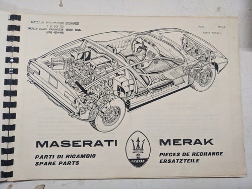 Maserati merak parts manual - parts,