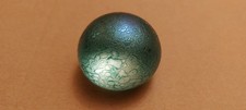 ** HERON STUDIO GLASS GREEN IRIDESCENT PAPERWEIGHT **