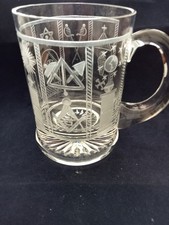 Stunning Wheel Engraved Masonic Half Pint Tankard With Numerous Symbols
