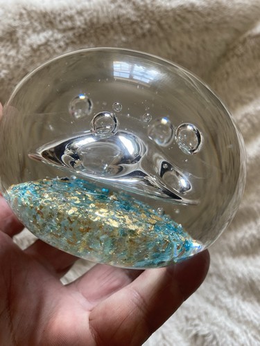 Vintage glass paperweight art - glass,