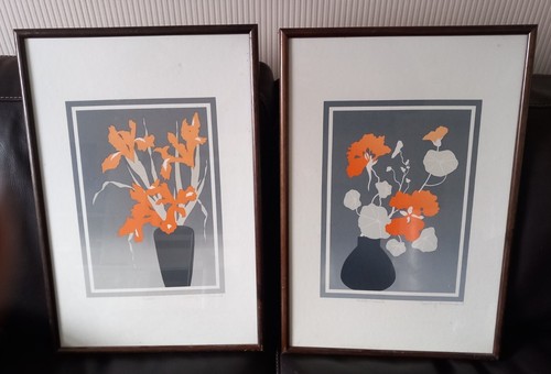 Peach grey nasturtiums and - grey,
