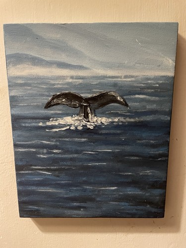 Whale paintings acrylic paint - acrylic,