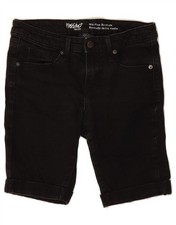 MOSSIMO Womens Bermuda Mid Rise Denim Shorts US 2 XS W26  Black Cotton QE07