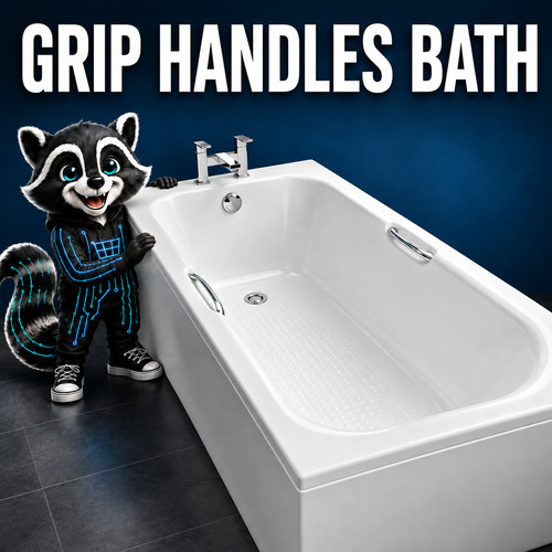 Twin grip handle - bath, tub