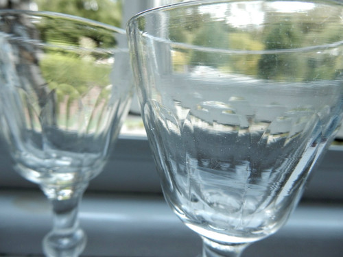 Victorian pair port glasses - victorian,