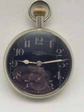 ANTIQUE W.W.I DOXA MILITARY AIR FORCE PILOTS BLACK DIAL POCKET WATCH