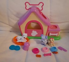 Pink Puppy Playhouse With 4 Pups & Accessories Dog Lover