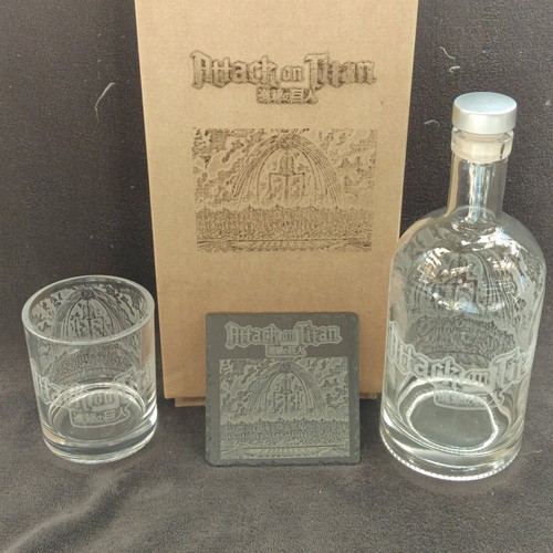 Attack titan decanter glass - on,