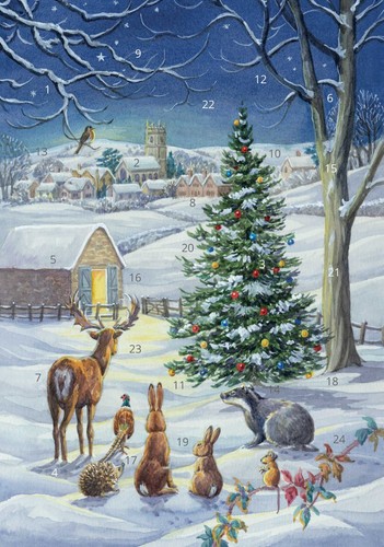 Christmas advent calendar card - calendar,