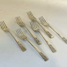 Oneida Pastry Forks X 6 Hampton Court Community Plate Vtg Retro Afternoon Tea