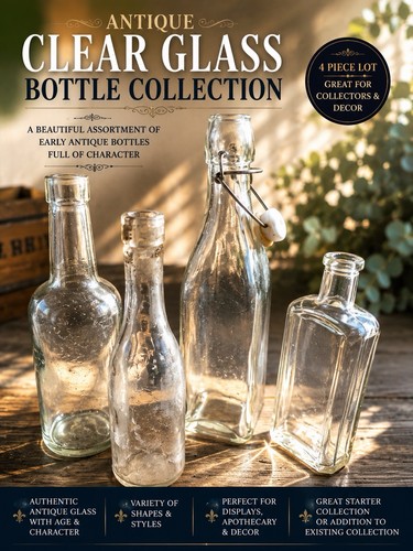 Antique clear glass bottle - antique,